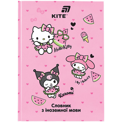 Зошит-словник іноземна мова 145*210мм/60 арк "Kite" /HK26-407/ Hello Kitty MIX  тверда обкл, виб.УФ лак, 65г/м2 (1/20)