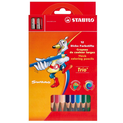 Олівці кольорові "Stabilo"  12 кол. /290215/ Trio, з точилкою (1/12/240)
