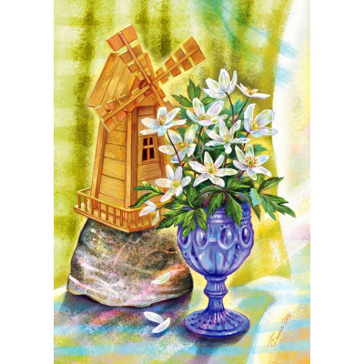 Алмазна мозаїка "JO" /GB73395/ "Букет та млин" рулон, 30*40см
