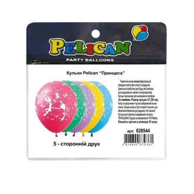 Кульки повітряні "Pelican" /828544/ 12"(30сm) "Принцеса" 5-стор. 10шт