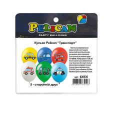 Кульки повітряні "Pelican" /828535/ 12"(30сm) "Транспорт" 5-стор. 10шт
