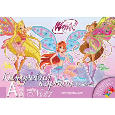 Картон кольоровий А3/10арк "1В" /950523/ крейдований (100)