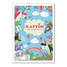 Картон кольоровий "Бріск" (УВ-7)  8кольор.  8арк. А4 (40/160)