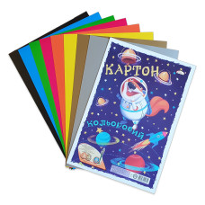 Картон кольоровий "Бріск" (УВ-20)  9кольор. 9арк. А4 "Gold"  (10/120)