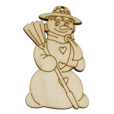 Заготовка "Атлас" "Сніговик з мітлою" /AS-4746, В-0229/ фанера 5*8см 