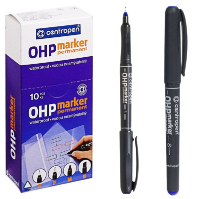 Маркер "Centropen" /2634/03/ перманентний, OHP 0,3мм, синій (10)