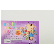 Флексика (фоаміран) "Art studio of Happines" /IR-EVA-013/ Глітер ПАСТЕЛЬ,2мм білий (5арк в уп.) (1/200)