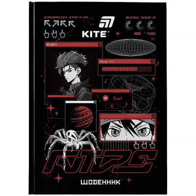 Щоденник шкільний "Kite" /K26-262-8/ тверда обкл., Red Anime (1/20)