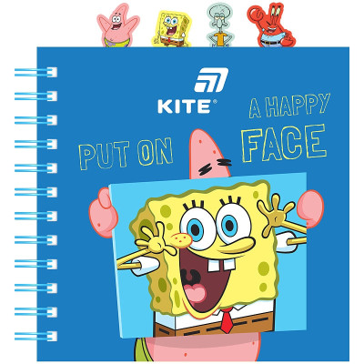 Блокнот 155×166 мм/80арк. "Kite" /SB26-278/  #, з розділювачами SpongeBob SquarePants (1/24)