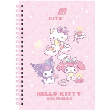 Блокнот А5/80арк. "Kite" /HK26-277/ на спіралі пласт.обкл. # Hello Kitty MIX (1/24)