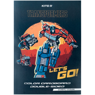 Картон кольоровий А4/10арк. "Kite" /TF24-255/ двосторонній 10кол, Transformers (1/50)