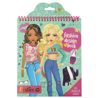Набір для творчості 24*20см/20арк /2537-2/ "Створи модний образ Besties Fashion Design" наліпки 2арк.+ трафарет 2арк.,диз.папір 3арк. (1/12)