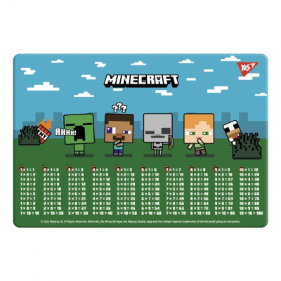 Підкладка настільна 29*42см "YES" /492261/ "Minecraft. Boom" (таблиця множення)  (1/10/200)