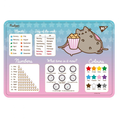 Підкладка настільна 29*42см "YES" /492260/ "Pusheen. Popcorn" (англ)  (1/10/200)