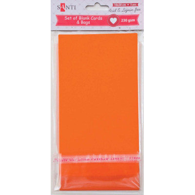 Заготовка для листівок "SANTI" /952294/ 10*20 см 5шт.,оранж.,230г/м2 (1/100)