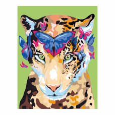 STOCK Картина за номерами "Jaguar and butterflies" /N0001360/ RS