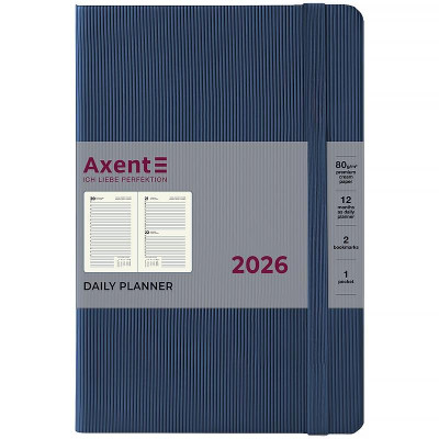 Щоденник "Axent" 2026 /8815-26-48-A/ Partner Lines, 145*210, блакитний (1/12)