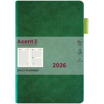 Щоденник "Axent" 2026 /8827-26-2-A/ Partner Muse Soft, 145*210, зелений (1/12)