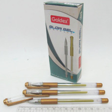 STOCK Ручка гелева "Goldex" "Glow Gel Metalic" 894, 1мм, ЗОЛОТО, з грипом (12/120)