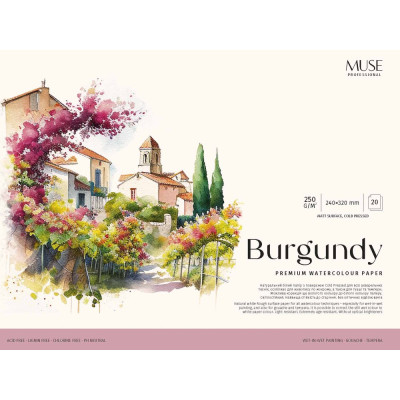 Альбом для акварелі "MUSE" А4/20арк./PB-GB-020-101/ склейка, 250г/м2, (4)