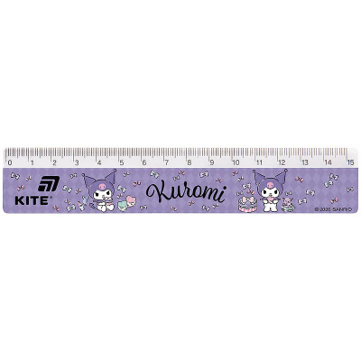 Лінійка 15см пл. "Kite" /HK26-090-1/ Kuromi Куромі (1/100)
