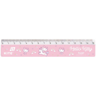 Лінійка 15см пл. "Kite" /HK26-090-2/ Hello Kitty (1/100)