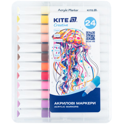 Набір маркерів 24кол. "Kite" /K-1291/ Jumbo Creative акрилові (1/12)