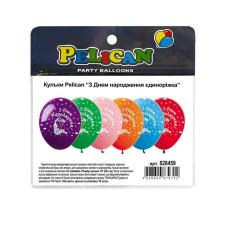 Кульки повітряні "Pelican" /828459/ 12"(30сm) "З Днем Народження Єдиноріг" 1-стор. 10шт