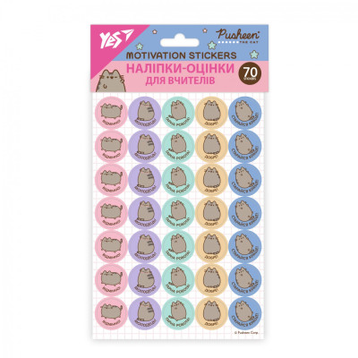 Наліпки-оцінки "YES" /955396/ "Pusheen" кргулі, 70 наліпок, 2 арк (1/100)