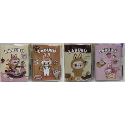 Блокнот 10,5*13,5см/60арк. /503800/ == на кнопці з ручкою "Labubu Лабубу" (1/12)