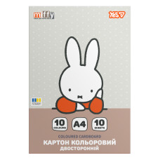 Картон кольоровий А4/10арк "YES" /955492/ Miffy двосторонній папка (1/100)