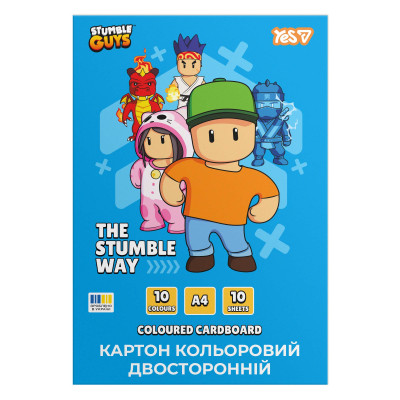 Картон кольоровий А4/10арк "YES" /955493/ Stumble Guys двосторонній папка (1/100)