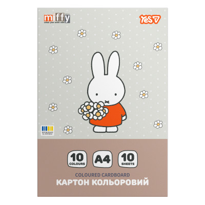 Картон кольоровий А4/10арк "YES" /955489/ Miffy односторонній папка (1/100)