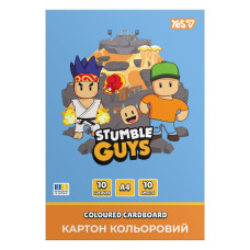 Картон кольоровий А4/10арк "YES" /955490/ Stumble Guys односторонній папка (1/100)
