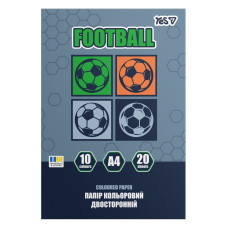 Папір кольоровий А4/20арк "YES" /955503/ Football  двосторонній, скоба (1/50)