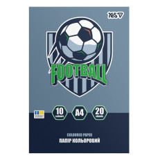 Папір кольоровий А4/20арк "YES" /955496/ Football односторонній, скоба (1/50)