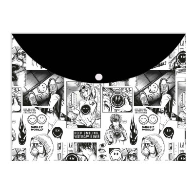 Папка-конверт на кнопці B5 "Yes" /492443/ Smiley World (12/240)