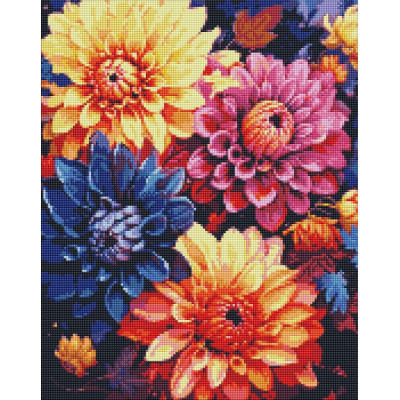 Алмазна мозаїка "Ідейка" /AMO7842/ "Барвисті жоржини" 40*50см