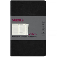 Щотижневик "Axent" 2026 /8521-26-01-A/ Partner City Soft, 125*195, чорний (1/12)
