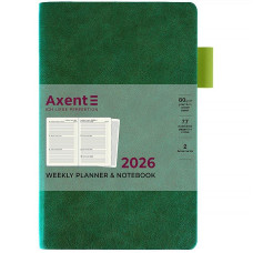 Щотижневик "Axent" 2026 /8527-26-2-A/ Partner Muse Soft, 125*195, зелений (1/12)
