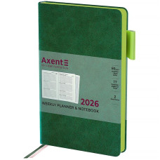 Щотижневик "Axent" 2026 /8527-26-2-A/ Partner Muse Soft, 125*195, зелений (1/12)