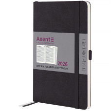 Щотижневик "Axent" 2026 /8509-26-01-A/ Partner Soft Skin, 125*195, чорний (1/12)