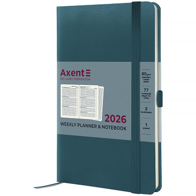 Щотижневик "Axent" 2026 /8505-26-63-A/ Partner Strong, 125*195, лазурний (1/12)