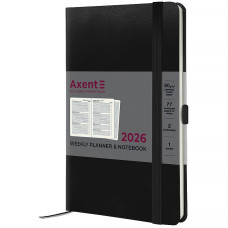 Щотижневик "Axent" 2026 /8505-26-01-A/ Partner Strong, 125*195, чорний (1/12)