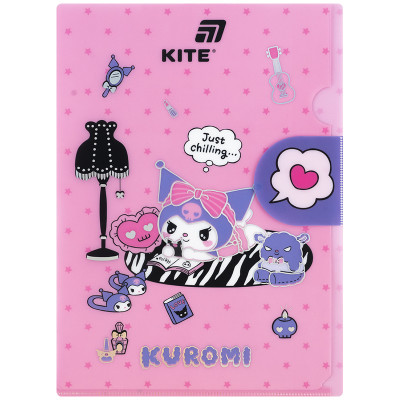 Папка-куточок А4 "Kite" /HK25-248-2/  з клапаном  Kuromi (1/12)