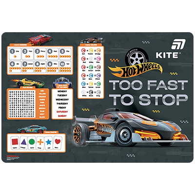 Підкладка настільна "Kite" /HW26-207-1/ 42,5x29см, Hot Wheels (1/10)