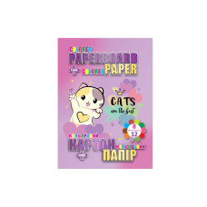 Набір картон+папір кол. "Kidis" /13289/ картон 8 арк (у т.ч. 2 арк металік), папір двостор. 70гр. 12 арк. "Move to Live" (8)
