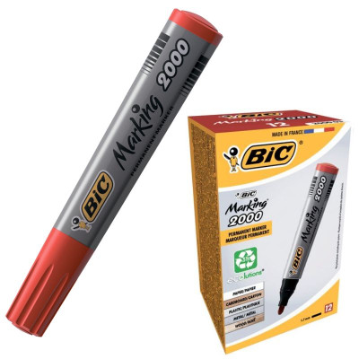 Маркер "BIC" 2000 перманент /8209133/(033) червоний (12/384)