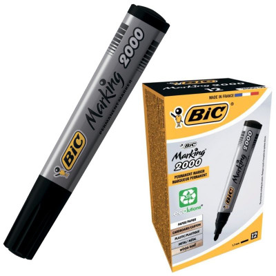 Маркер "BIC" 2000  09 ЕКО перманент /8209153/095/ чорний (12/384)