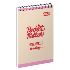 Блокнот А7/80 # спіраль зверху "YES" /152551/ "Perfect Match" (1/336)